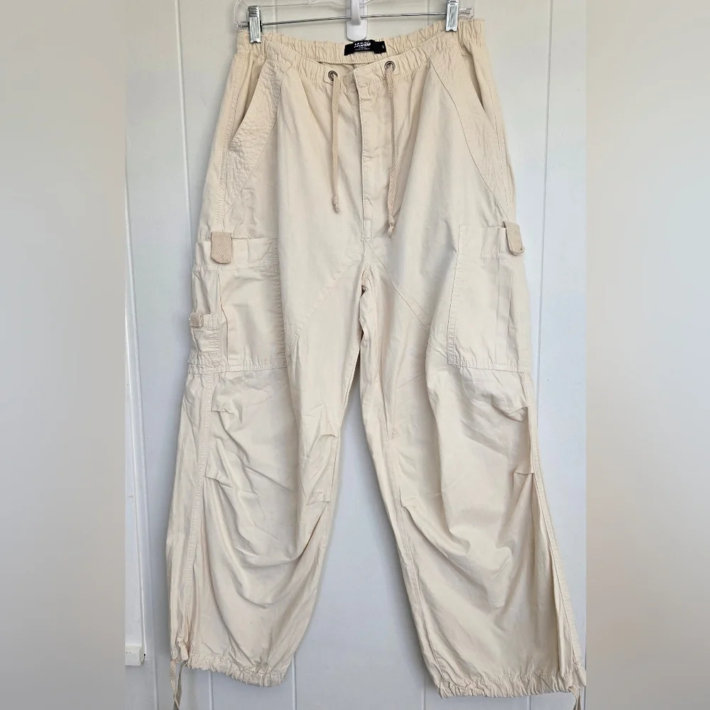Jaded London Ecru Parachute Cargo Pants Size S - Picture 3 of 16